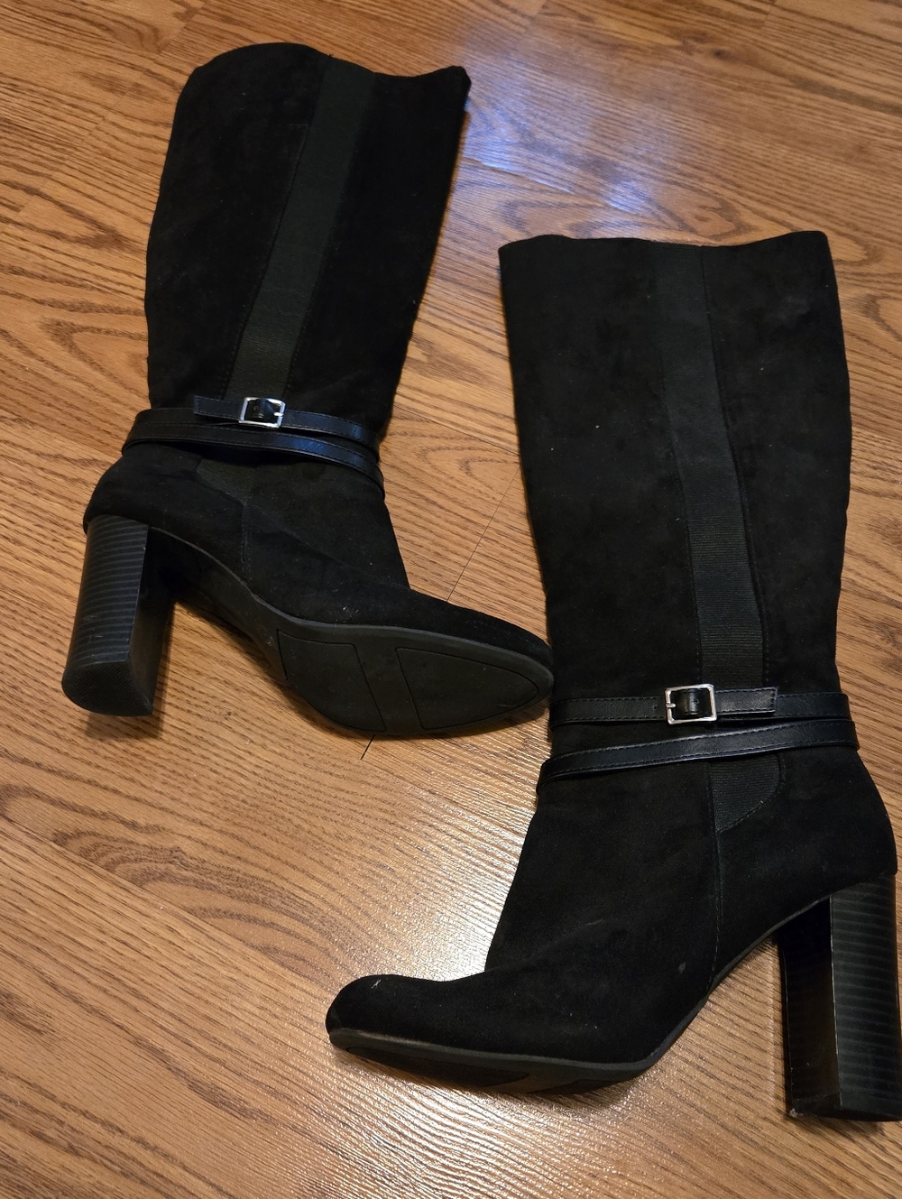 LC Lauren Conrad Haworthia Knee High Boots Black Heeled Boot Classic Vegan 7.5